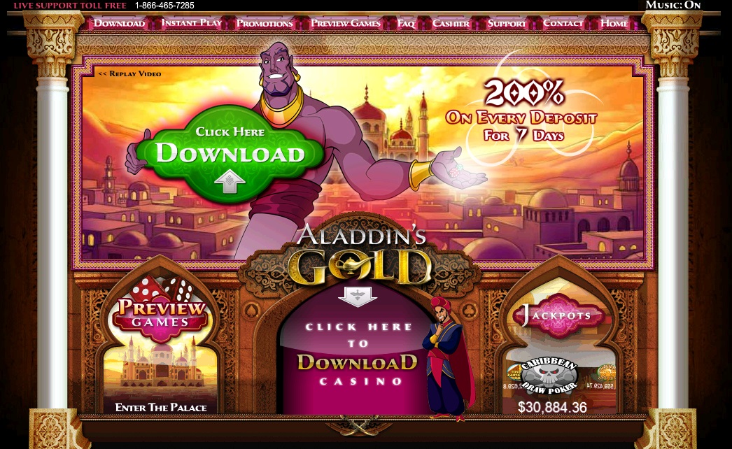 aladdins gold casino lobby