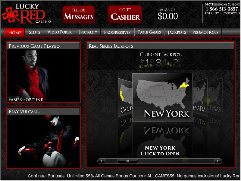lucky red casino lobby